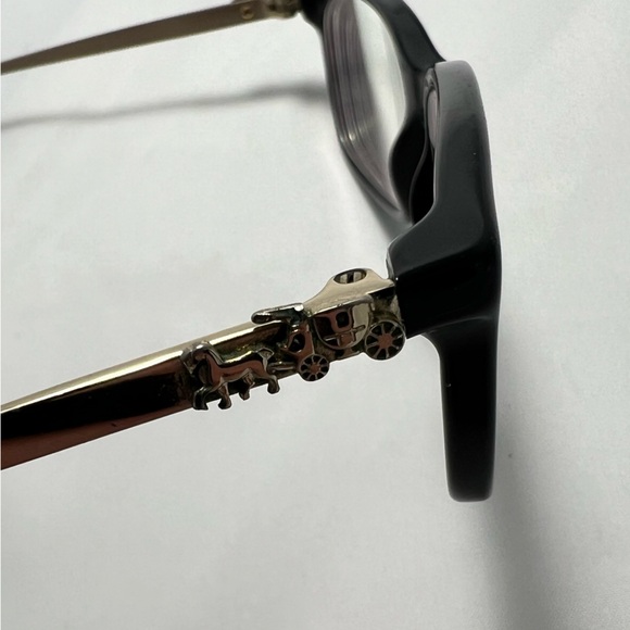 Coach Rectangle Black & Gold Eyeglasses - Frames Only - Picture 5 of 10